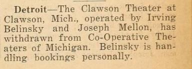 Clawson Theatre - 1942 Article From James (newer photo)